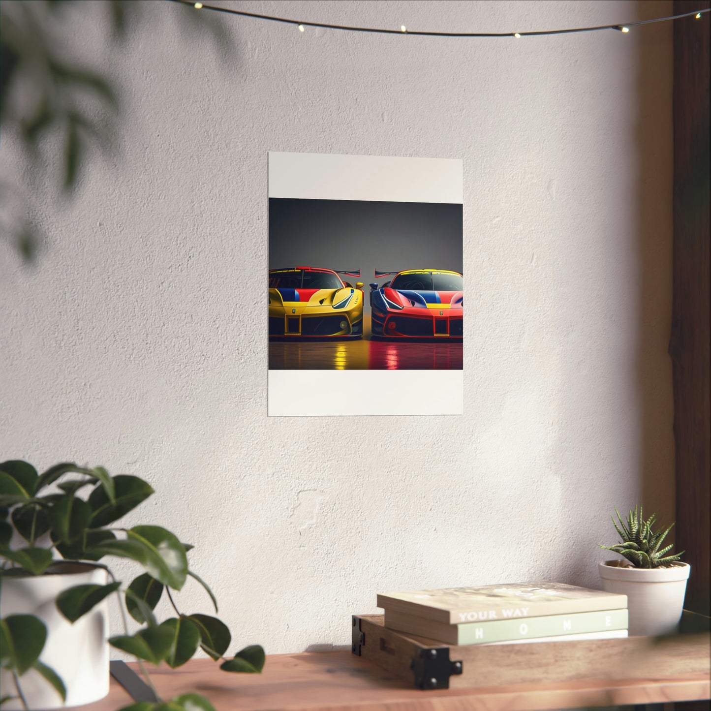 Premium Matte Vertical Posters Ferrari Red Blue 1