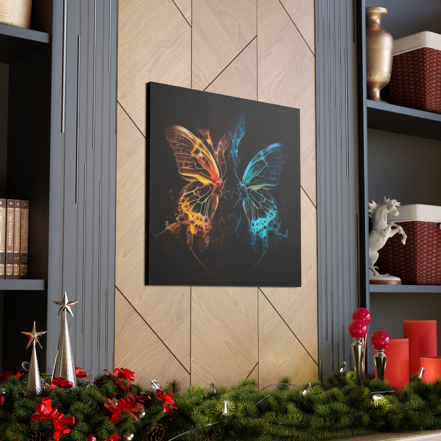 Canvas Gallery Wraps Kiss Neon Butterfly 3