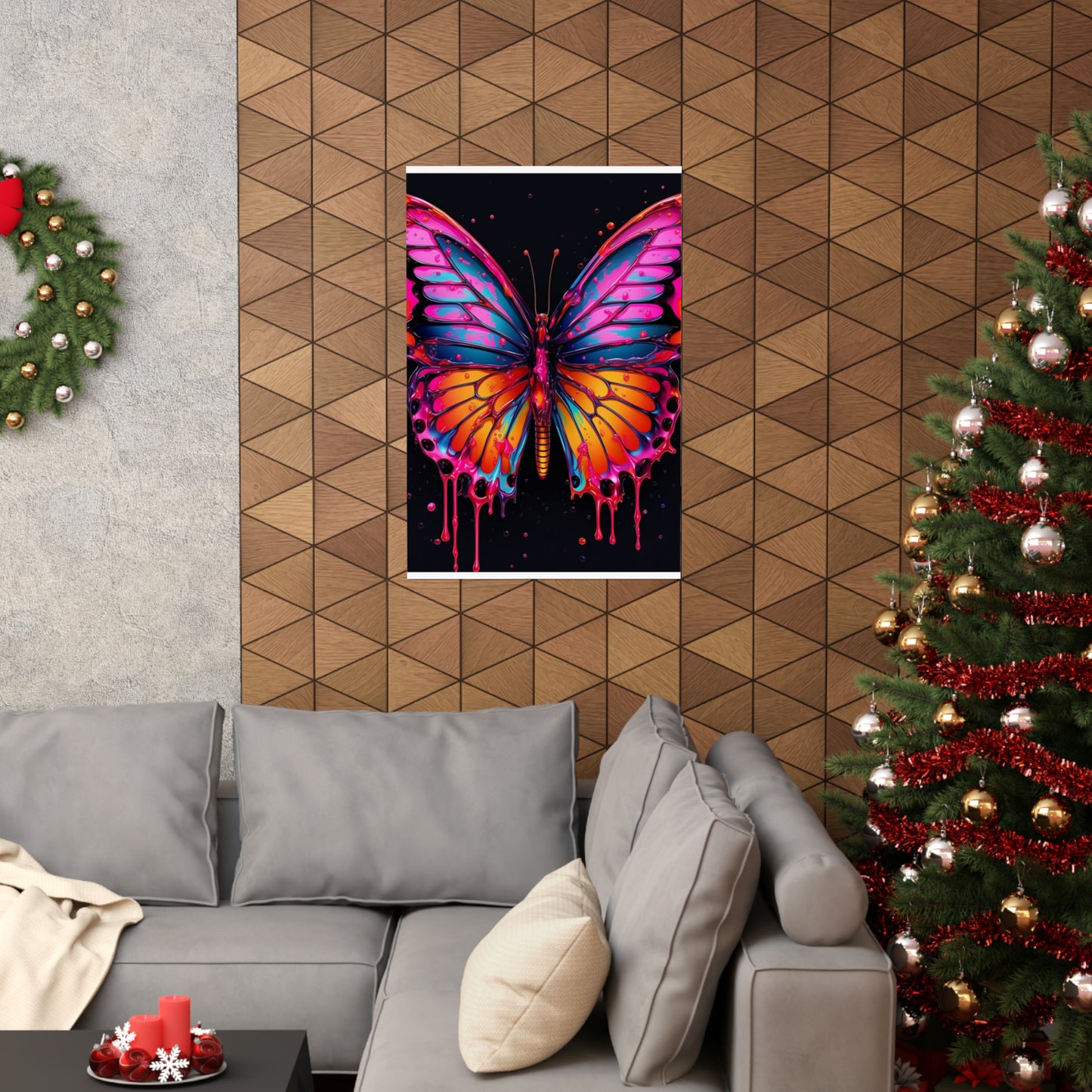 Premium Matte Vertical Posters Pink Butterfly Flair 1