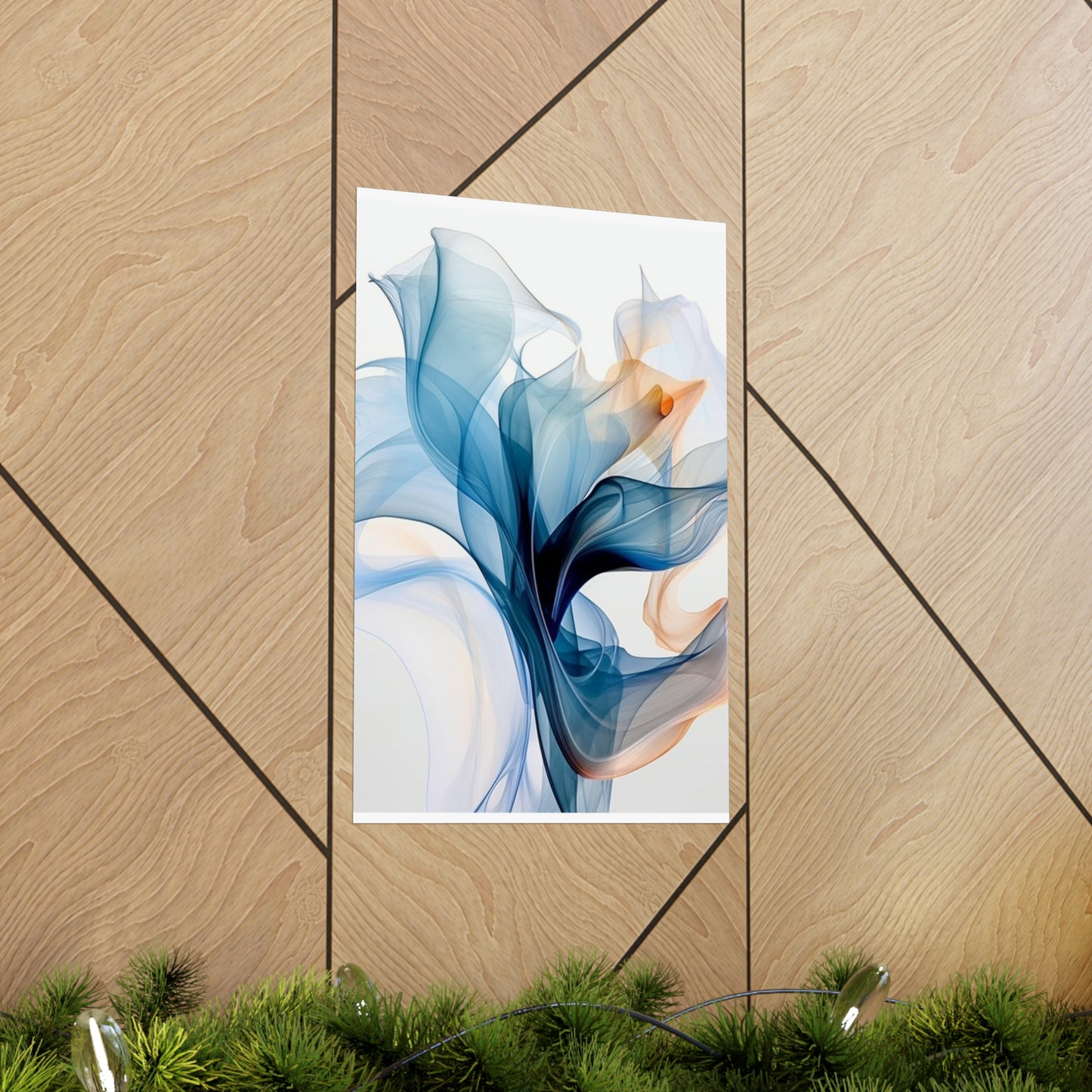 Premium Matte Vertical Posters Blue Tluip Abstract 3