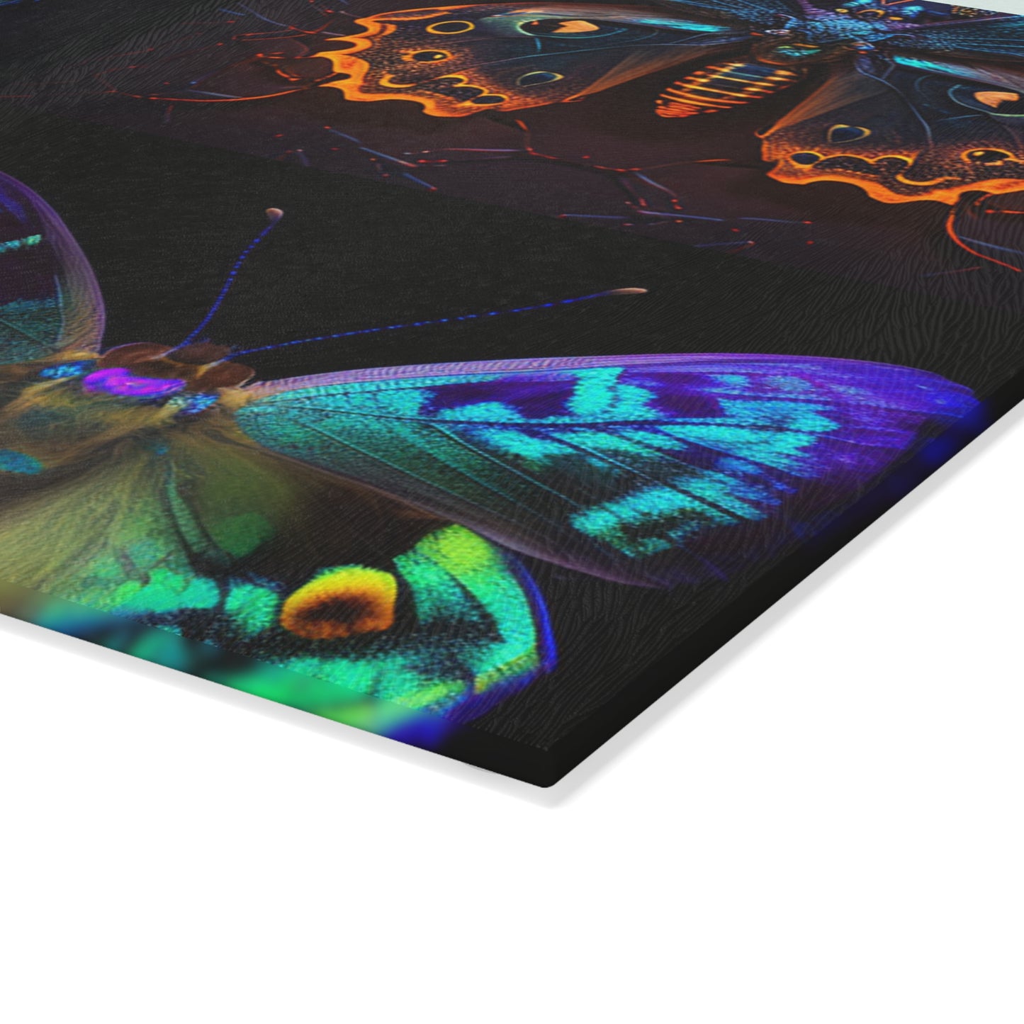 Glass Cutting Board Neon Hue Butterfly 5