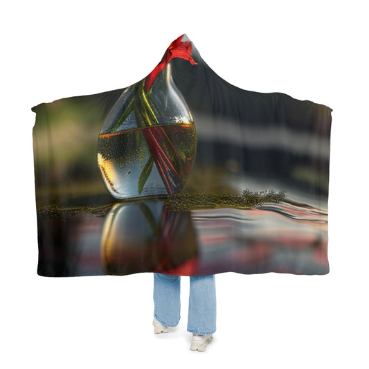 Snuggle Hooded Blanket Red Lily in a Glass vase 3