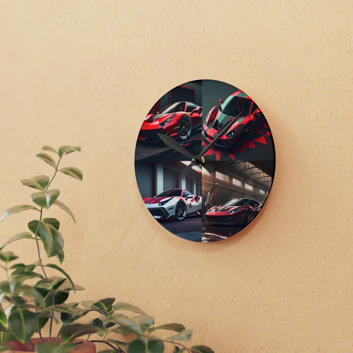 Acrylic Wall Clock Ferrari Hyper 5