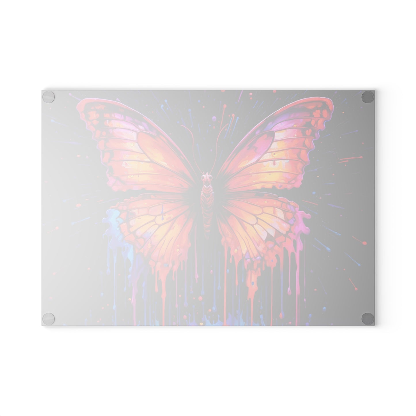 Glass Cutting Board Pink Butterfly Flair 4