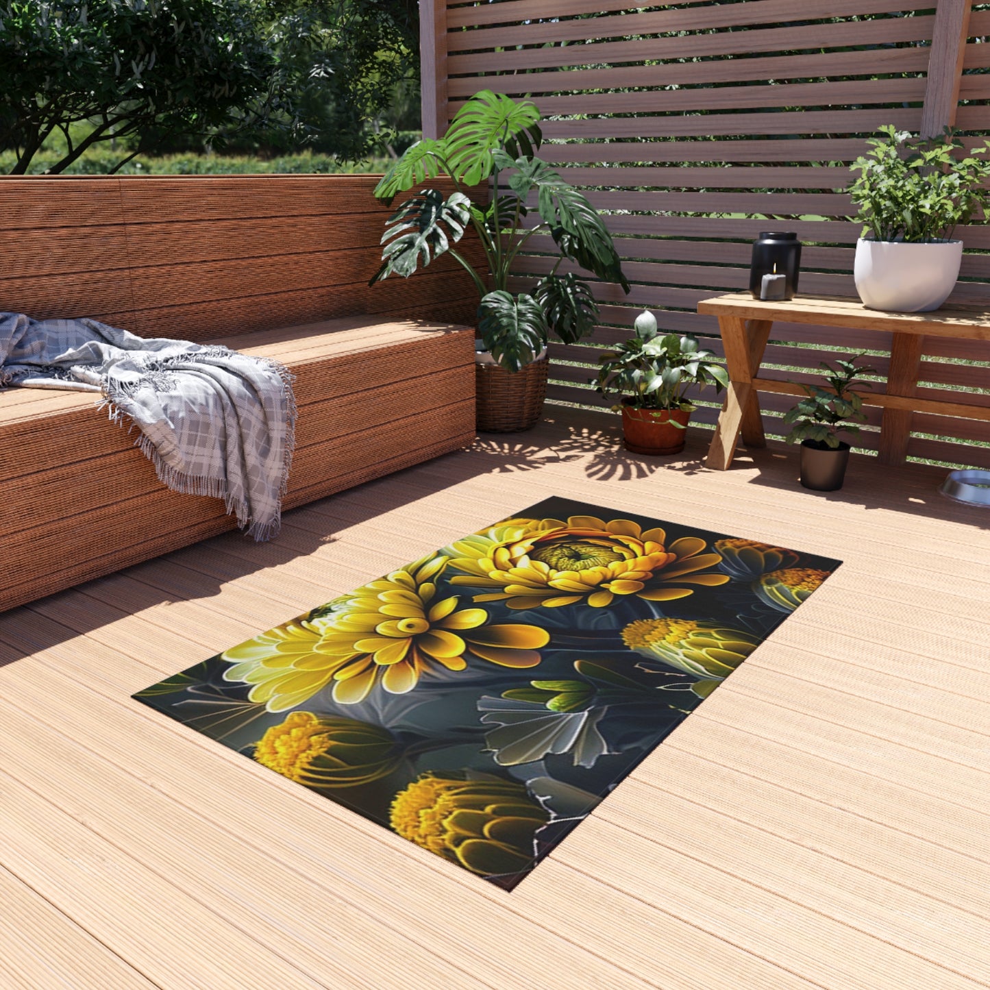 Outdoor Rug  Yellow Hermosas Flores Amarillas 4