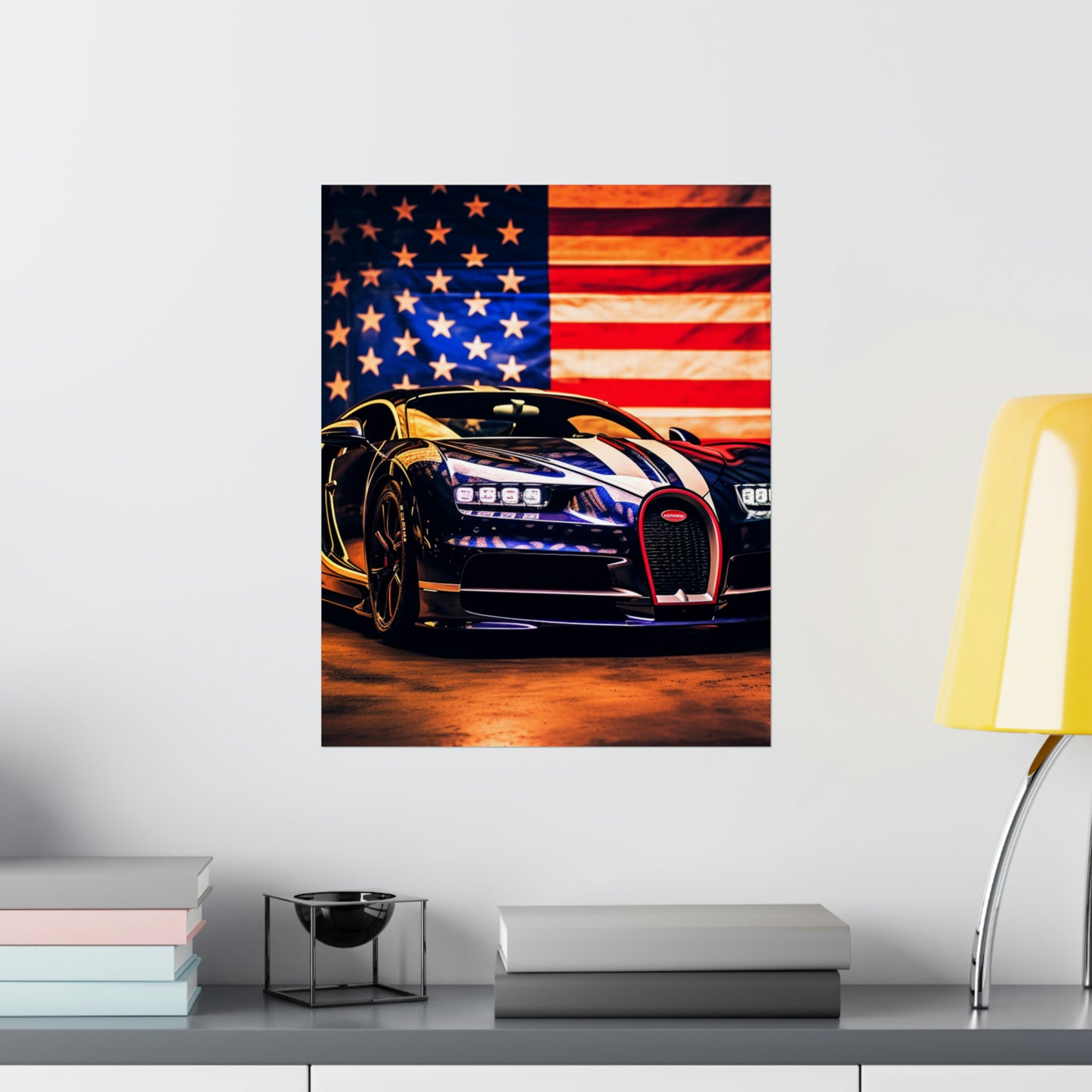 Premium Matte Vertical Posters Macro Bugatti American Flag 4