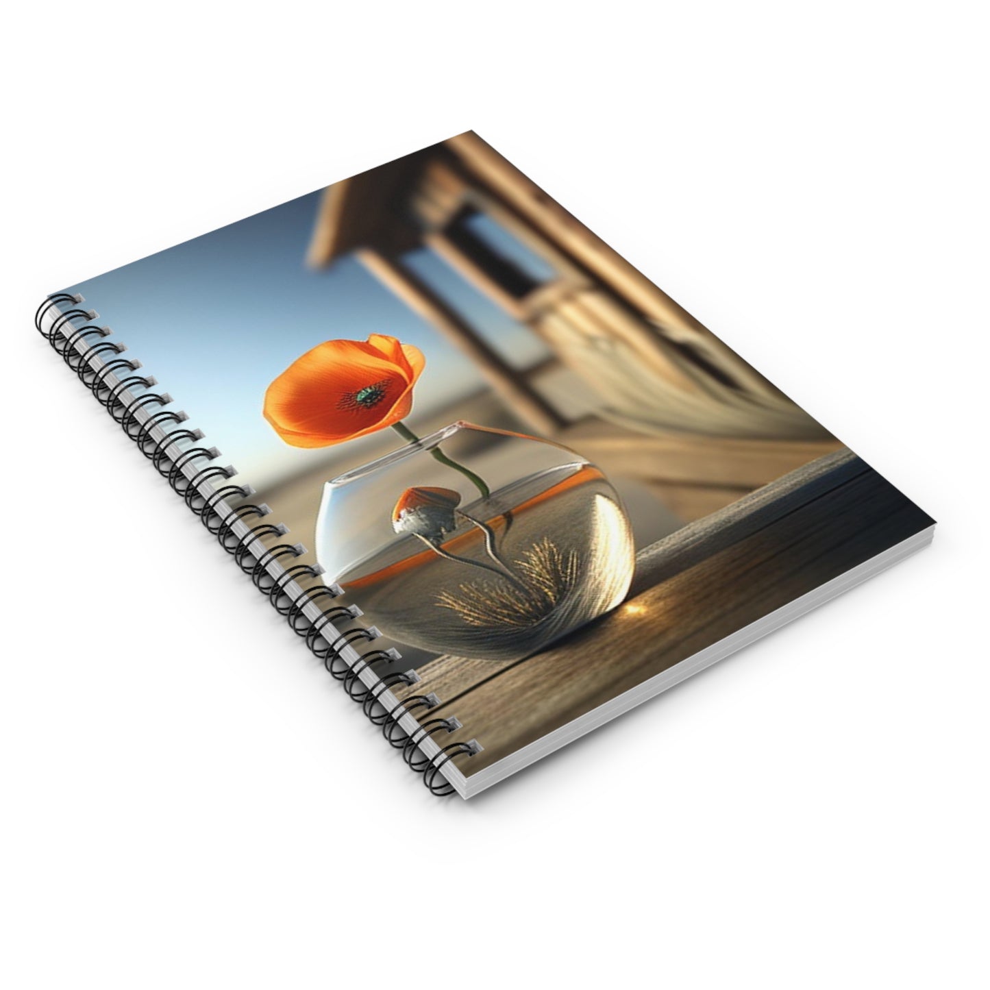 Spiral Notebook - Ruled Line Orange Poppy in a Vase 1
