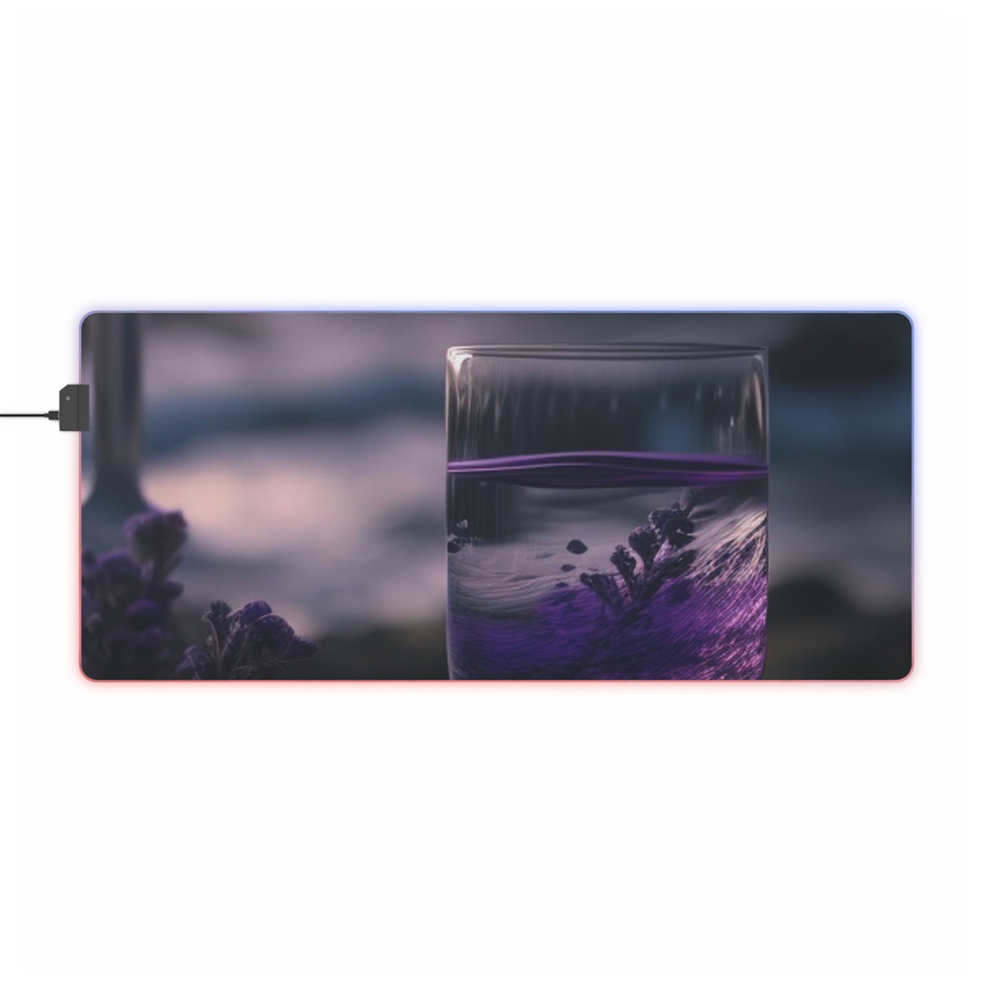 LED Gaming Mouse Pad Lavender in a vase 4