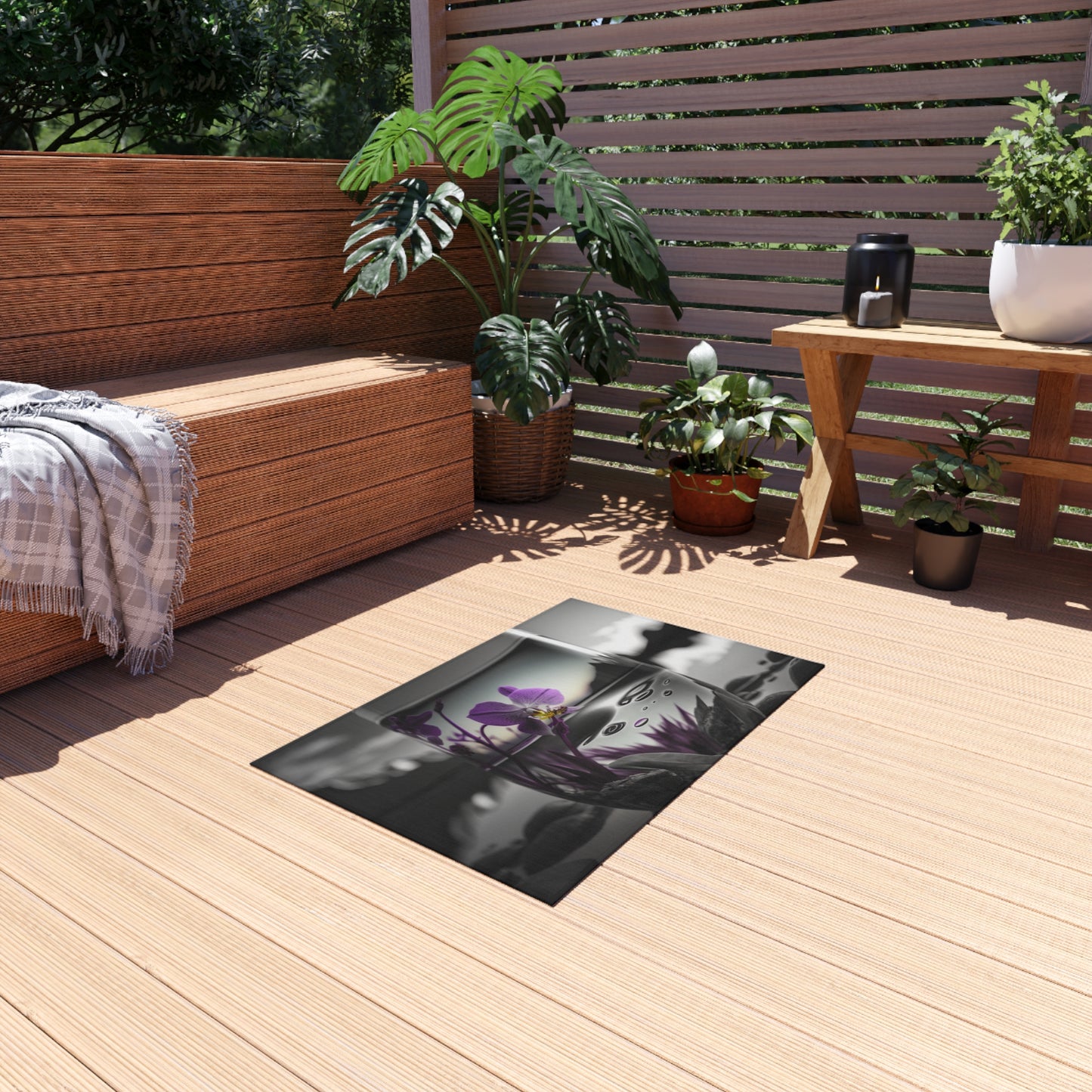 Outdoor Rug  Purple Orchid Glass vase 2