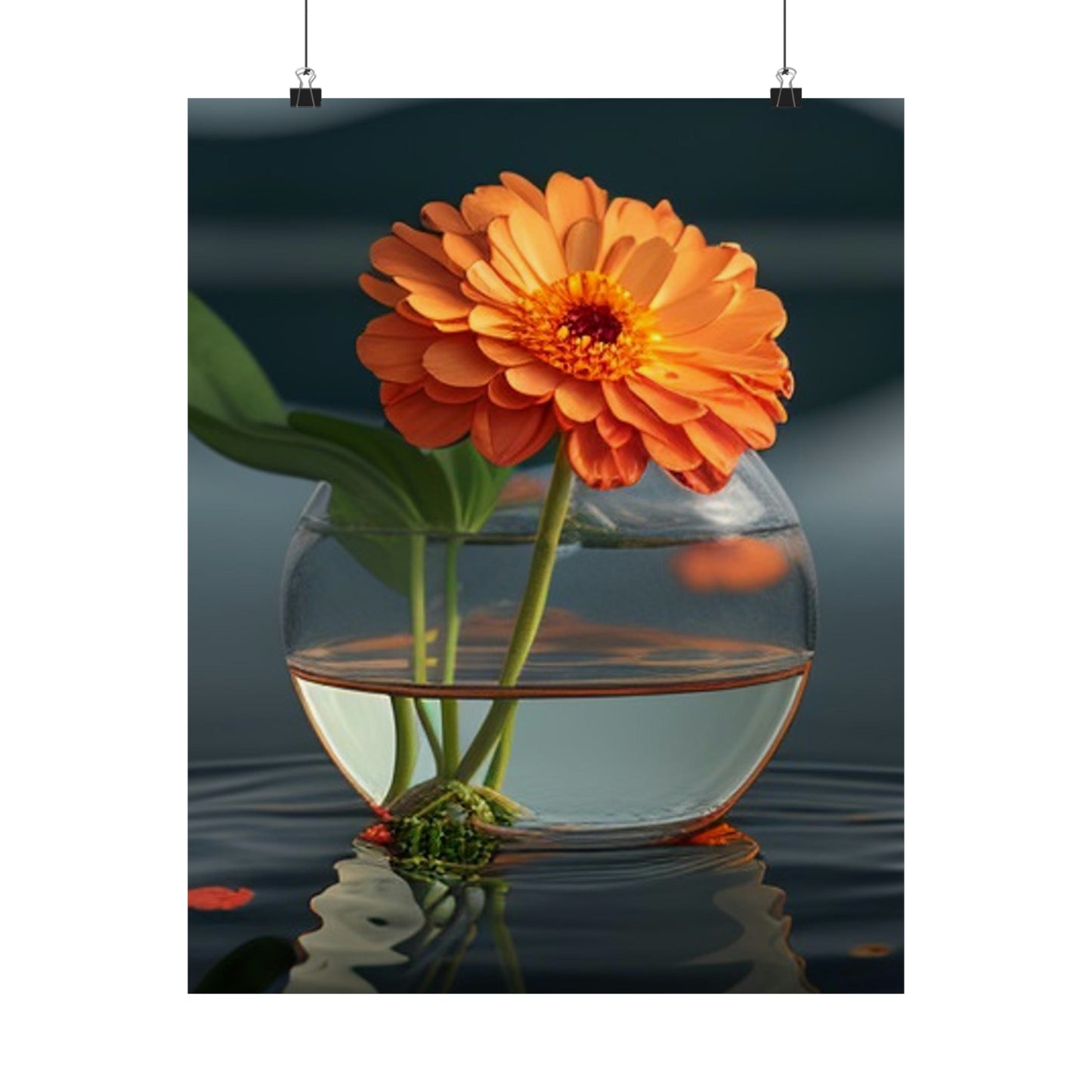 Premium Matte Vertical Posters Orange Zinnia 2