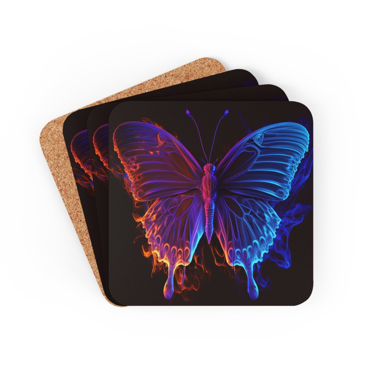 Corkwood Coaster Set Thermal Butterfly 1