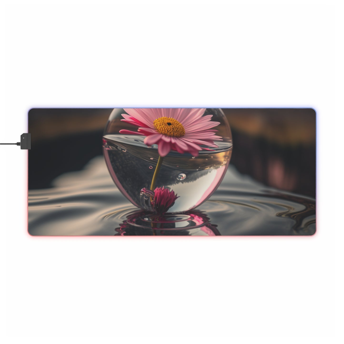 LED Gaming Mouse Pad Daisy in a vase 2