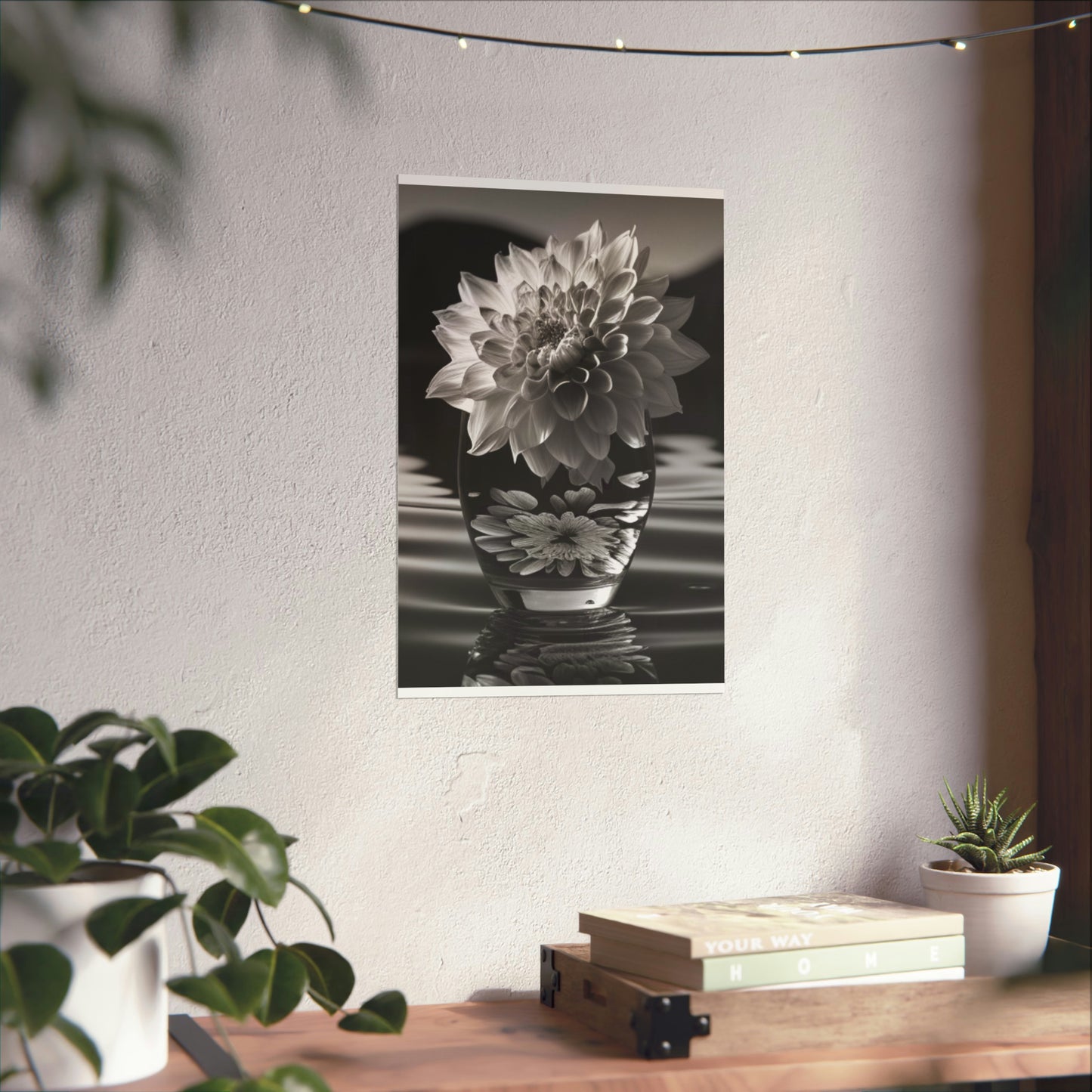 Premium Matte Vertical Posters White Dahlia 4