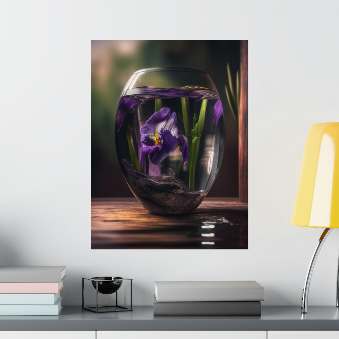 Premium Matte Vertical Posters Purple Iris in a vase 4