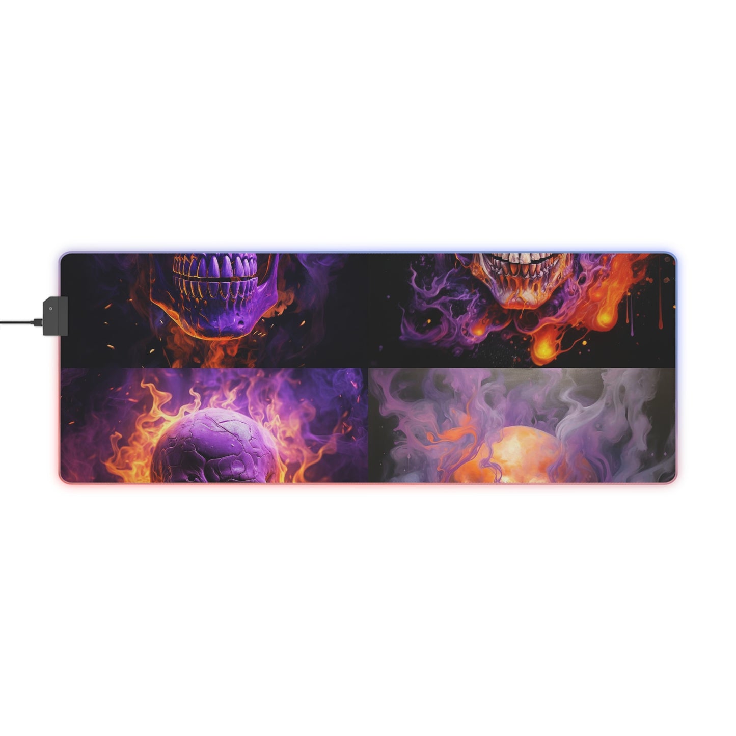 LED Gaming Mouse Pad Skull Flames 5