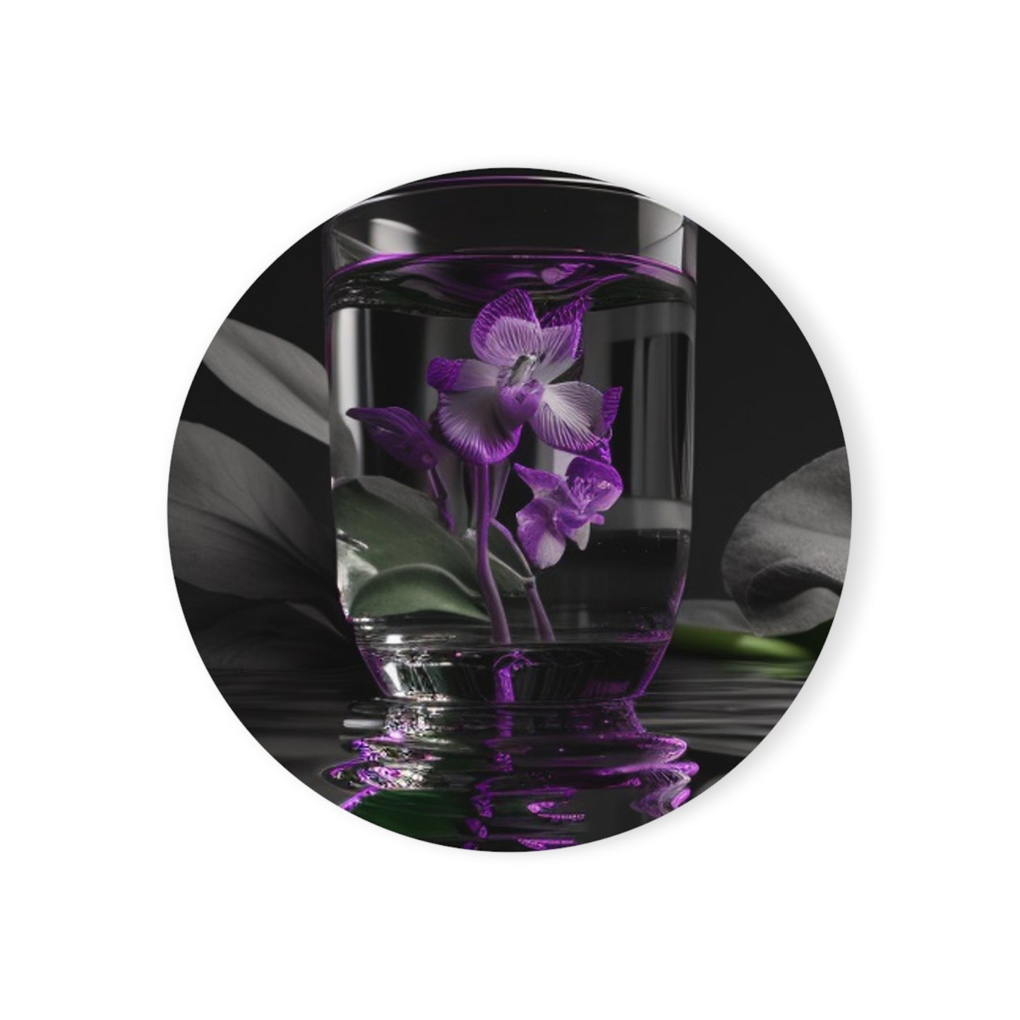 Cork Back Coaster Purple Orchid Glass vase 1