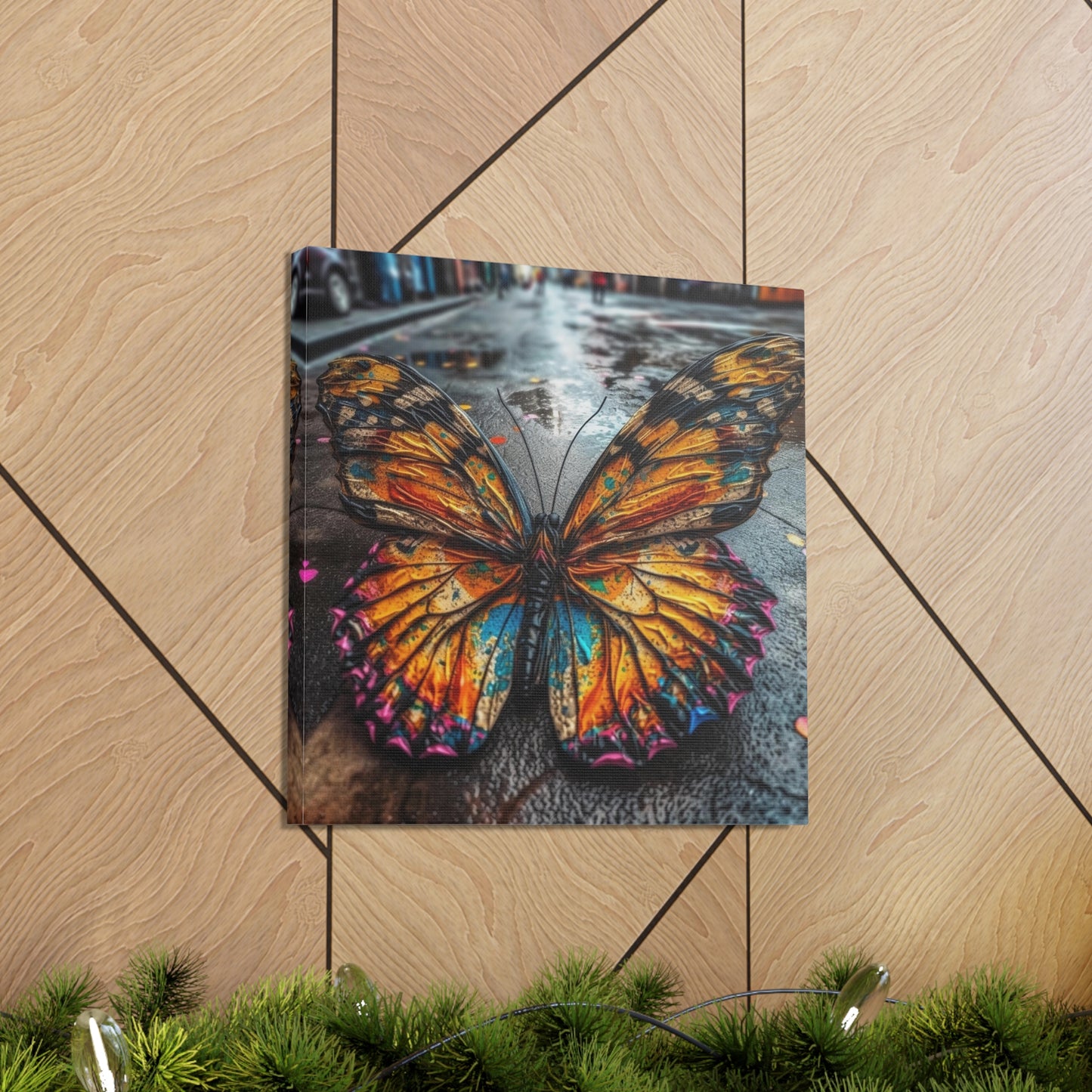 Canvas Gallery Wraps Liquid Street Butterfly 1