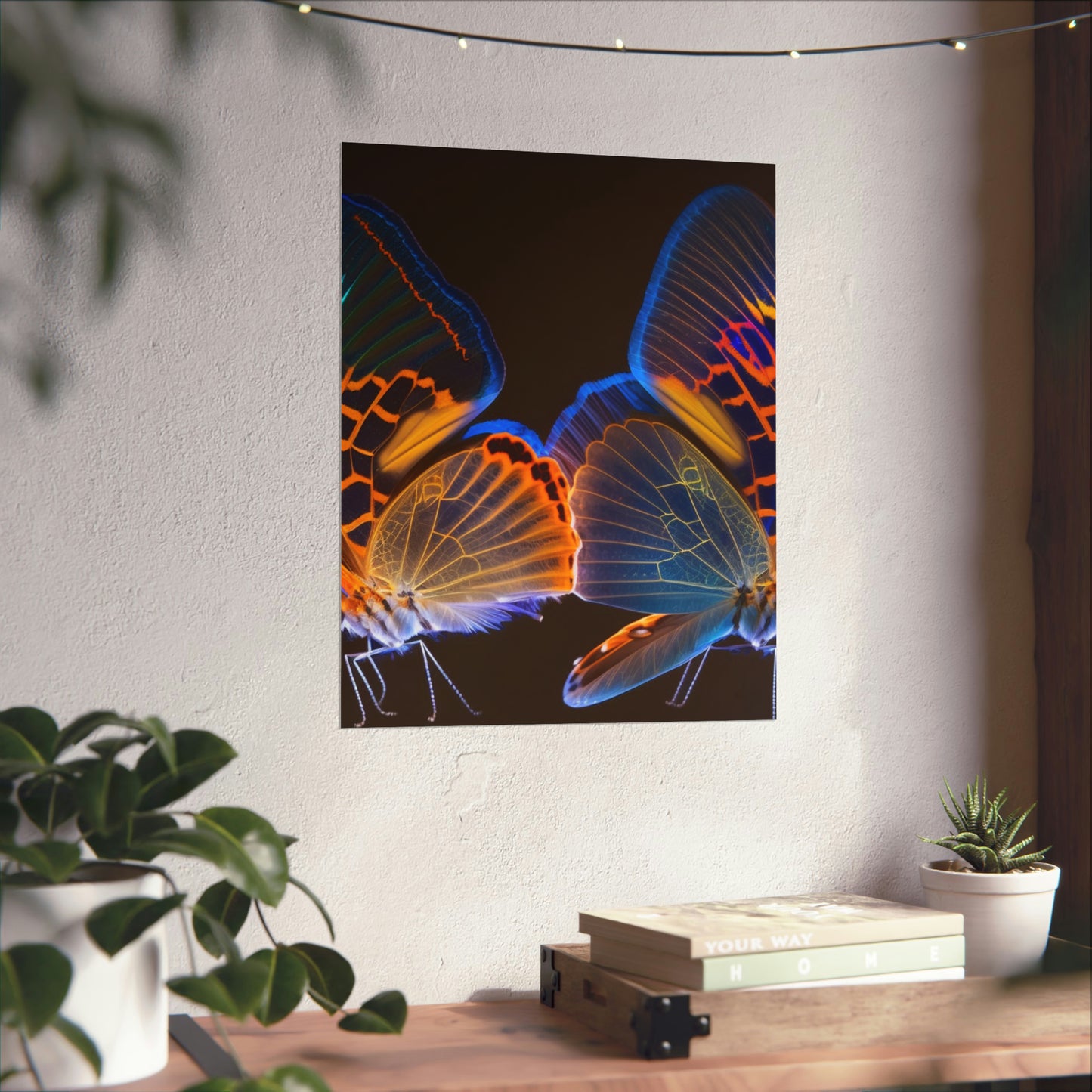 Premium Matte Vertical Posters Neon Glo Butterfly 2