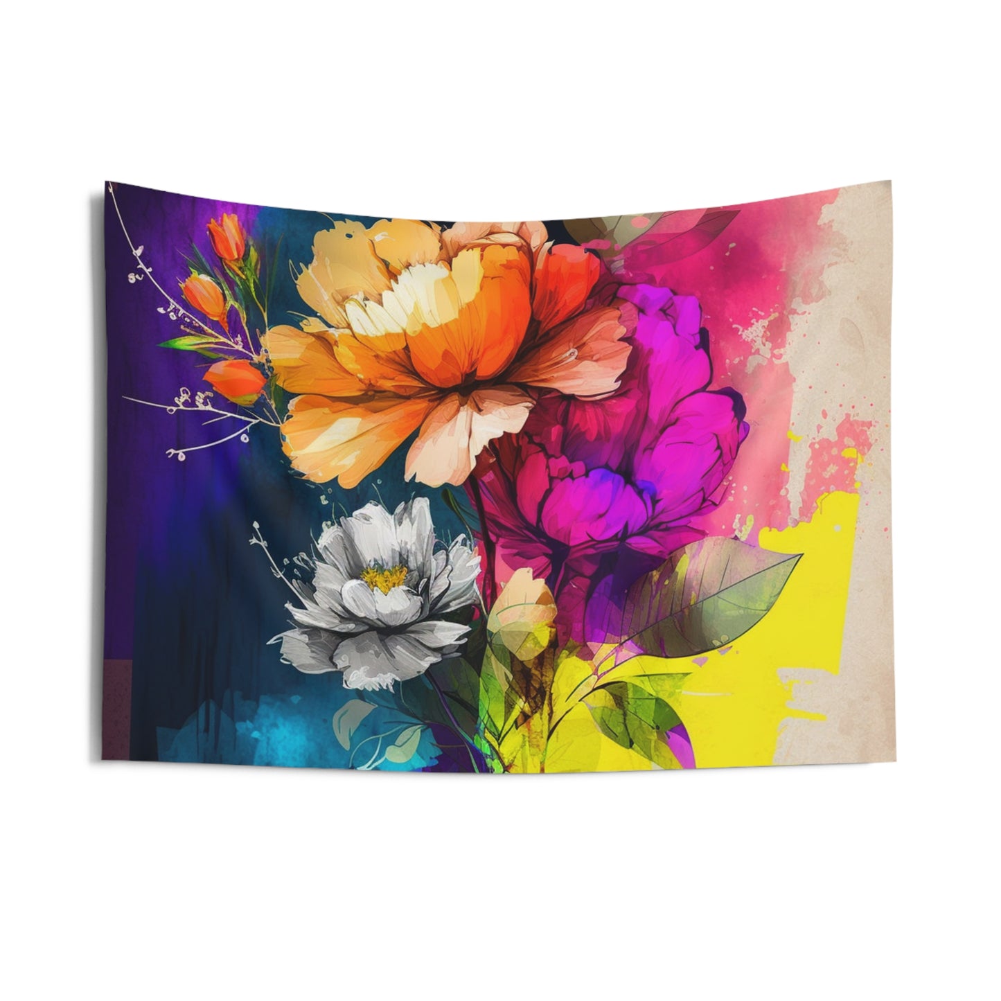 Indoor Wall Tapestries Bright Spring Flowers 4