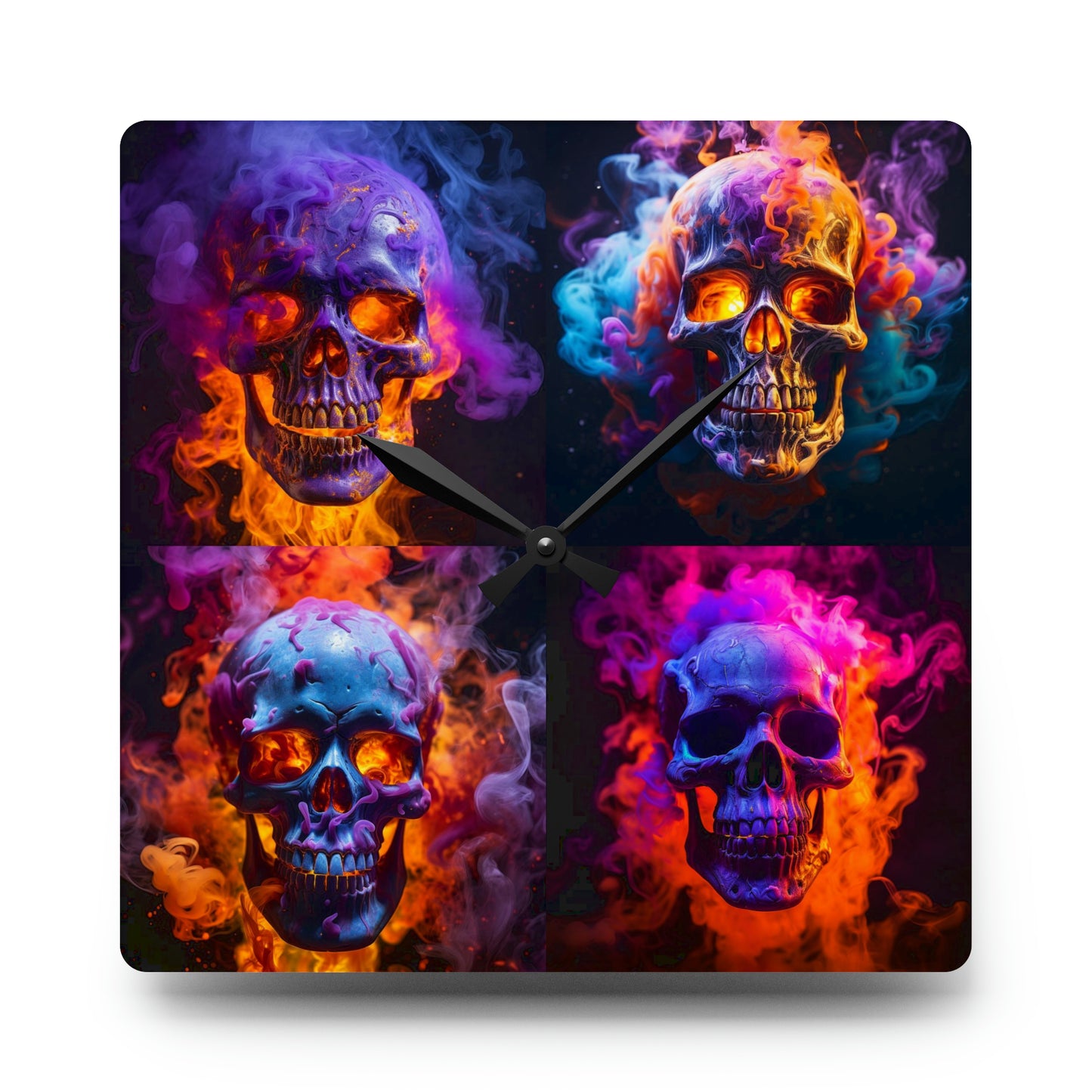 Acrylic Wall Clock Macro Skull 5