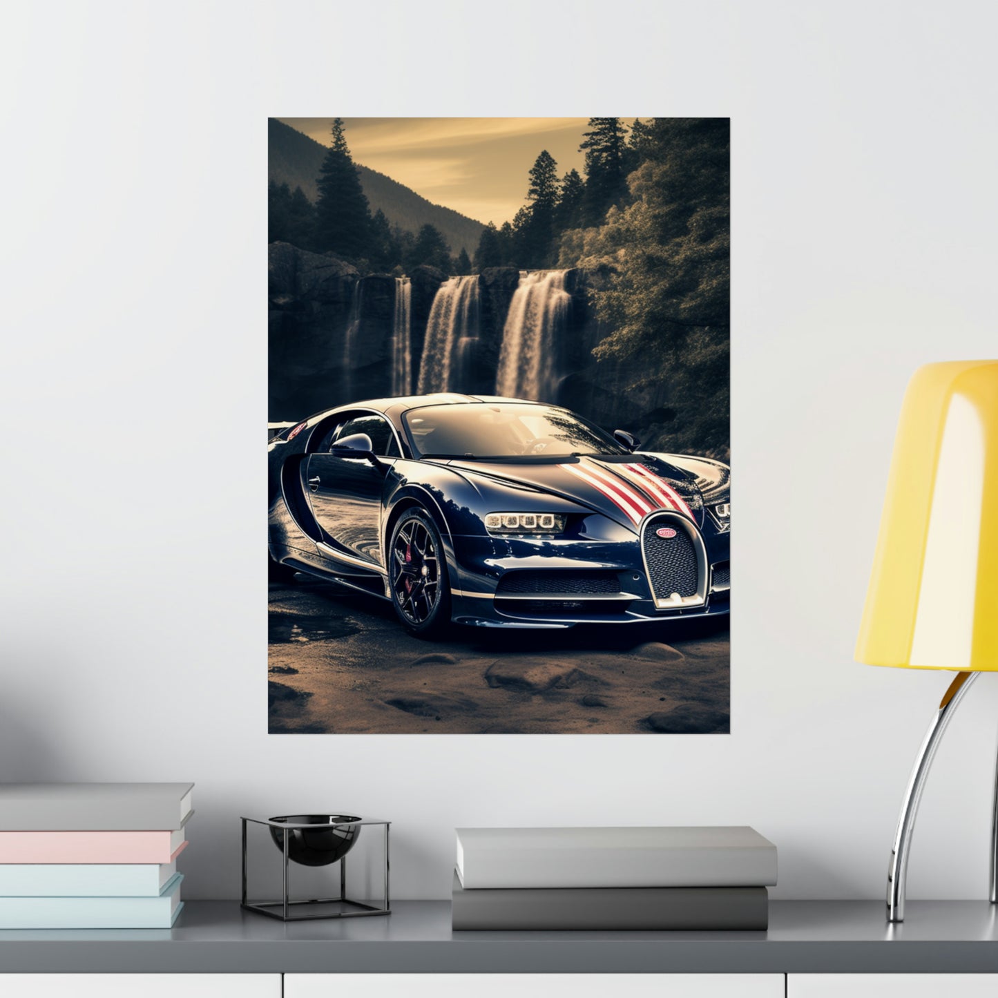 Premium Matte Vertical Posters Bugatti Waterfall 2