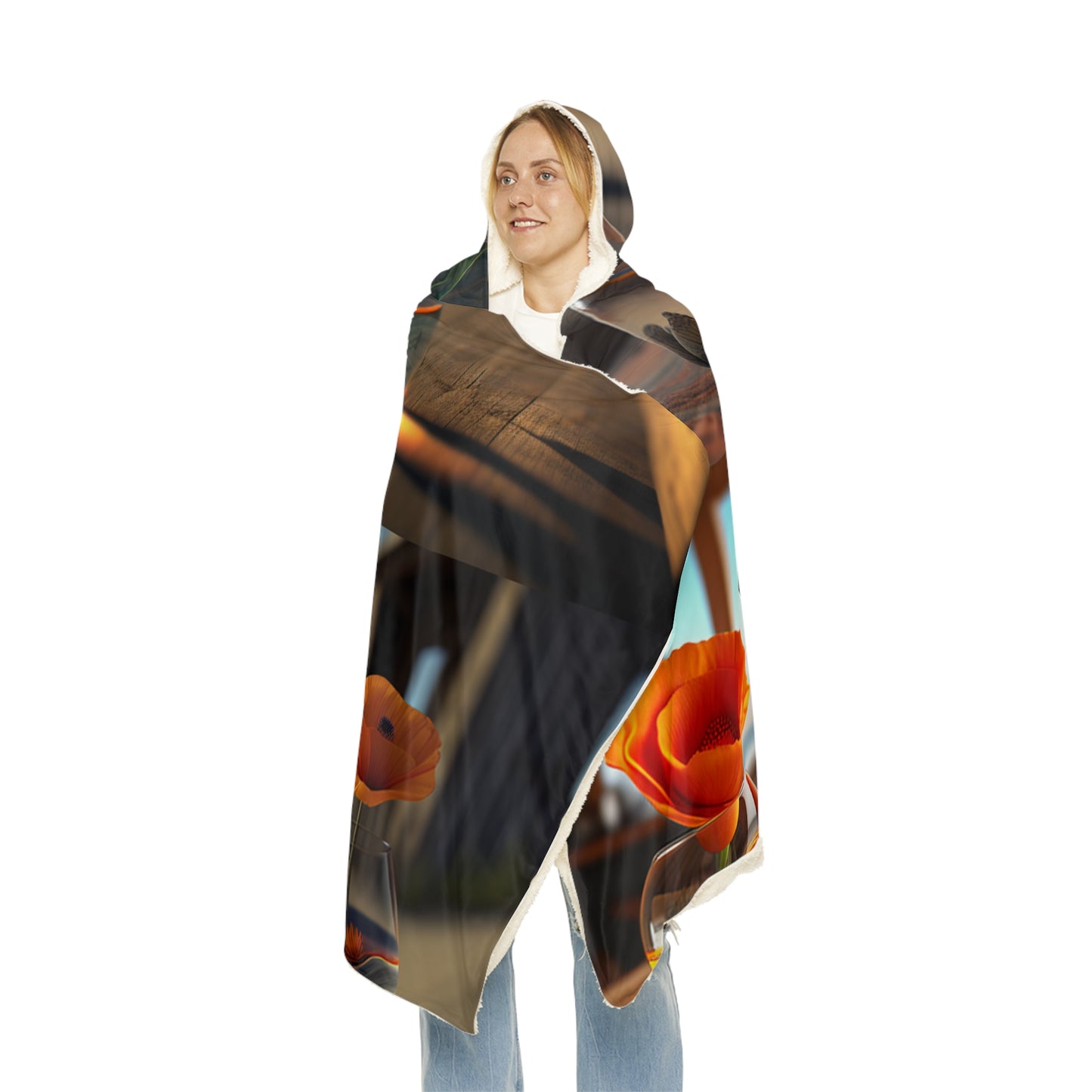 Snuggle Hooded Blanket Poppy in a Glass Vase 5