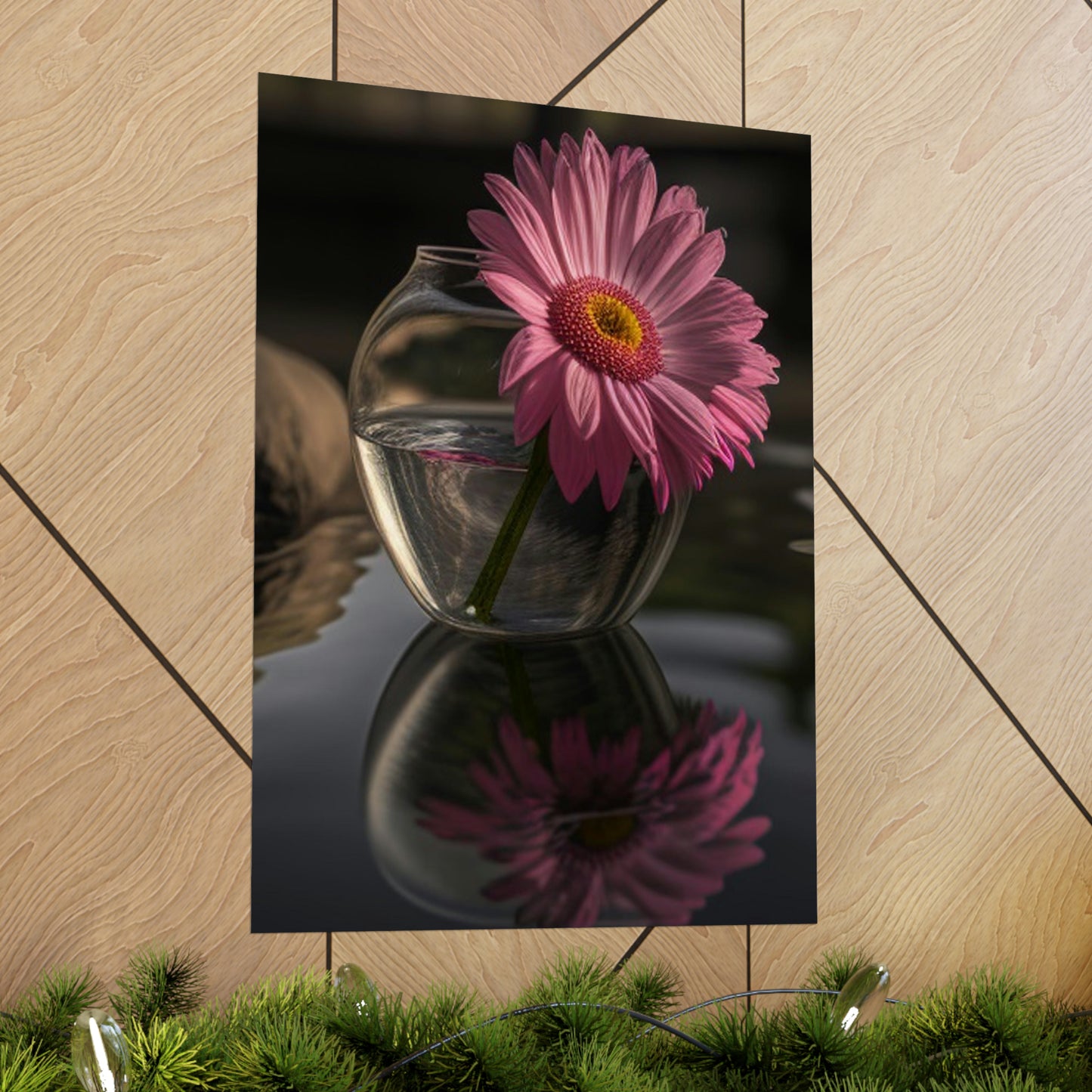 Premium Matte Vertical Posters Pink Daisy 2