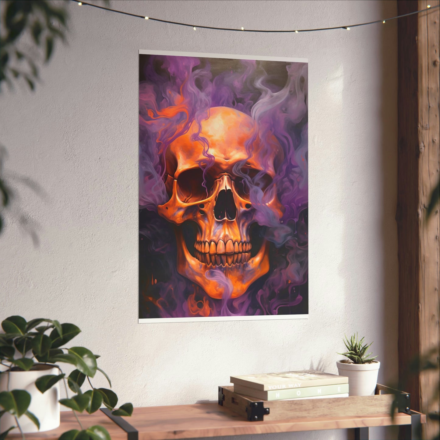 Premium Matte Vertical Posters Skull Flames 4