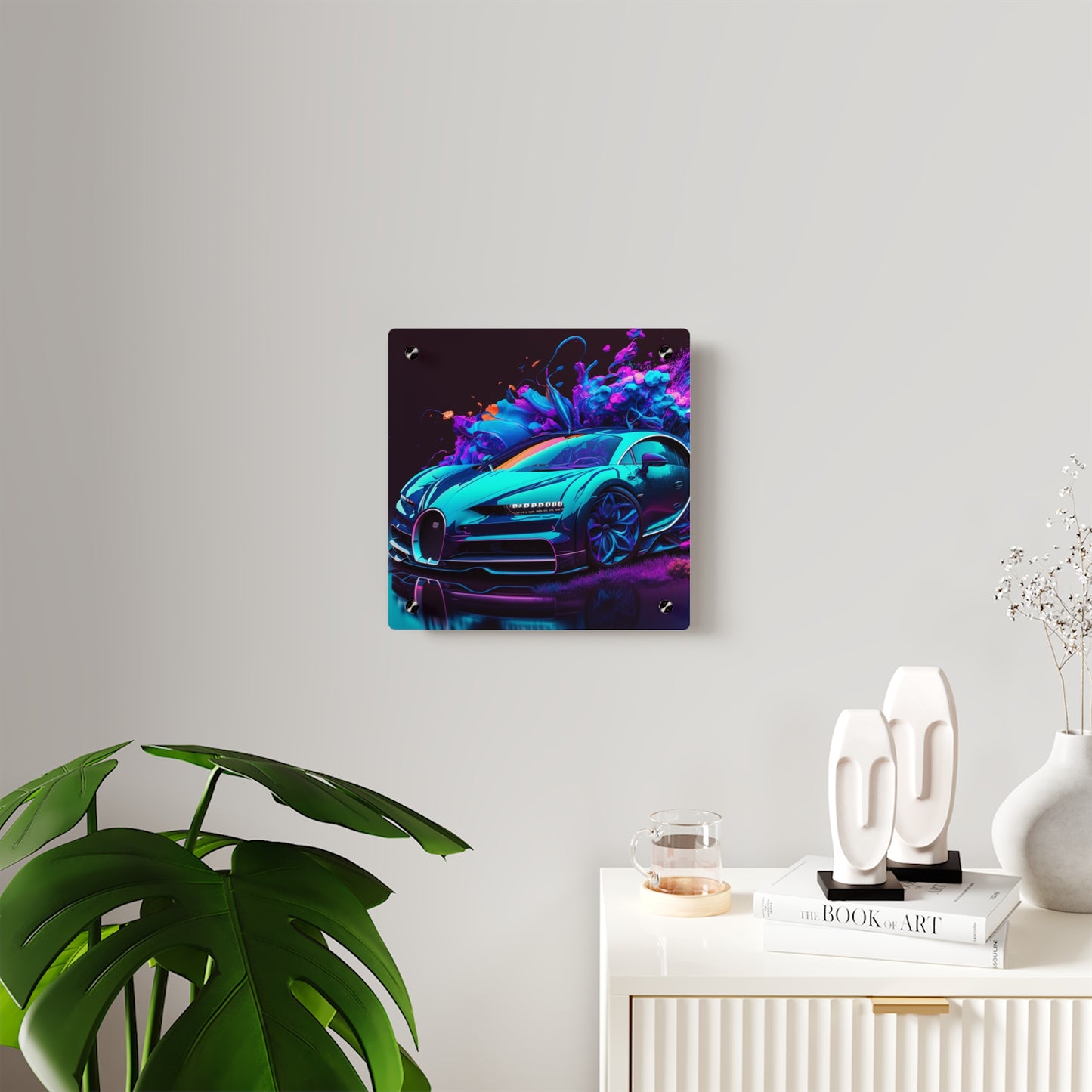 Acrylic Wall Art Panels Bugatti Neon Chiron 3