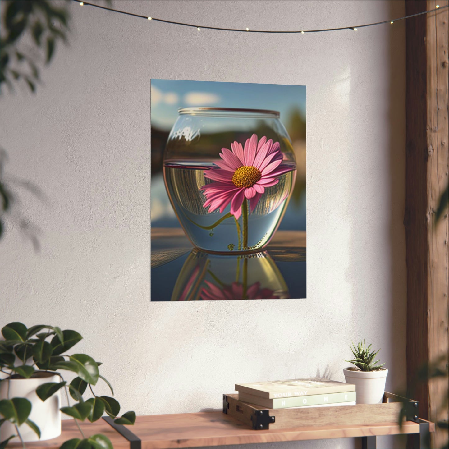 Premium Matte Vertical Posters Pink Daisy 3