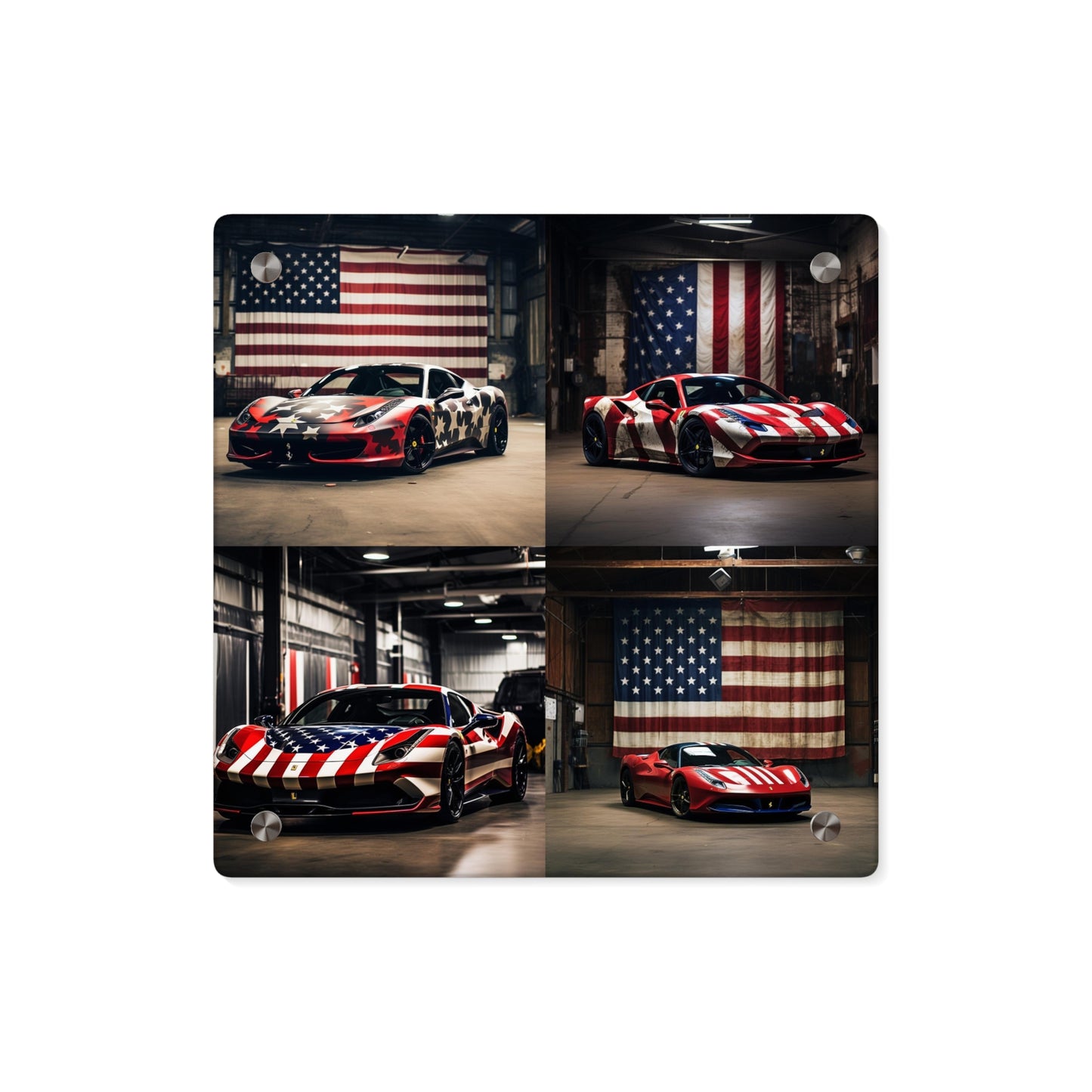 Acrylic Wall Art Panels American Flag Farrari 5