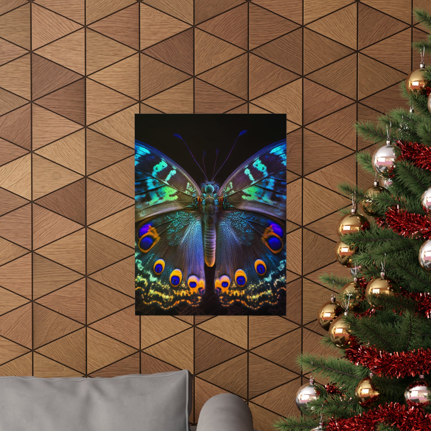 Premium Matte Vertical Posters Neon Hue Butterfly 3