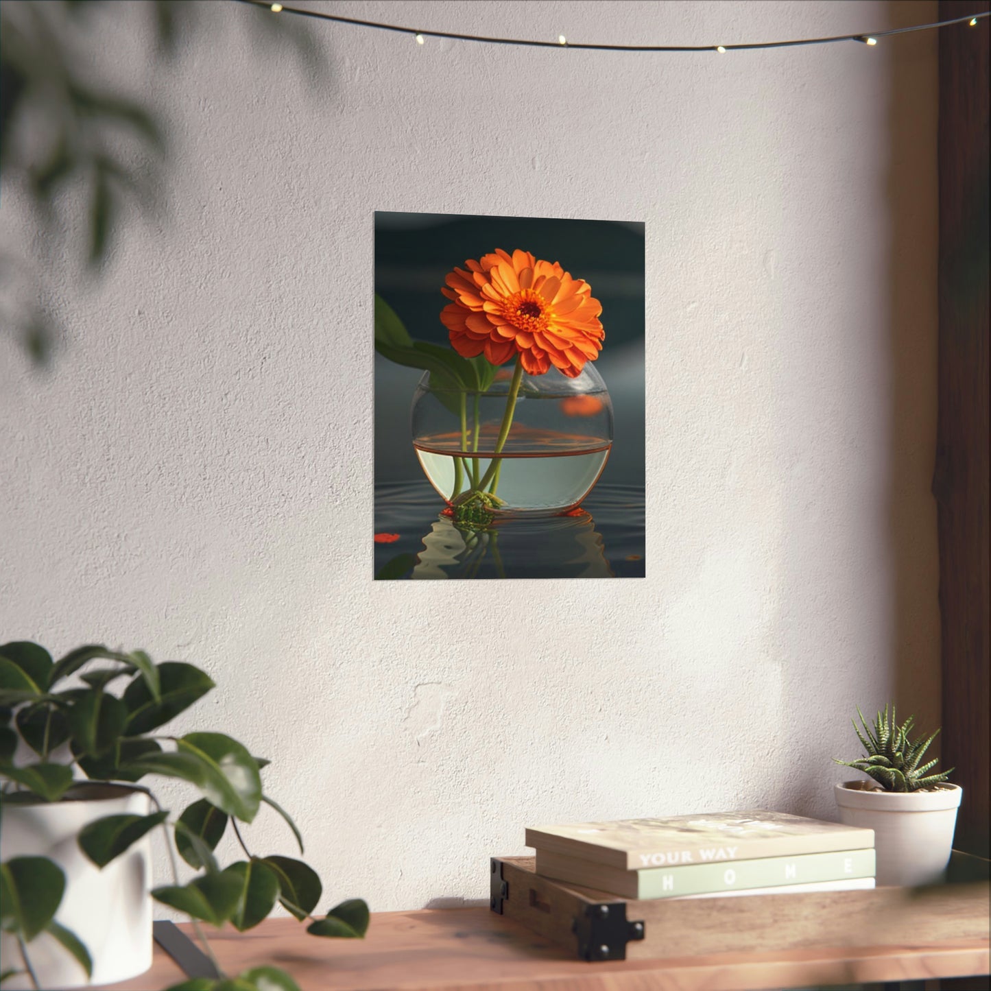 Premium Matte Vertical Posters Orange Zinnia 2