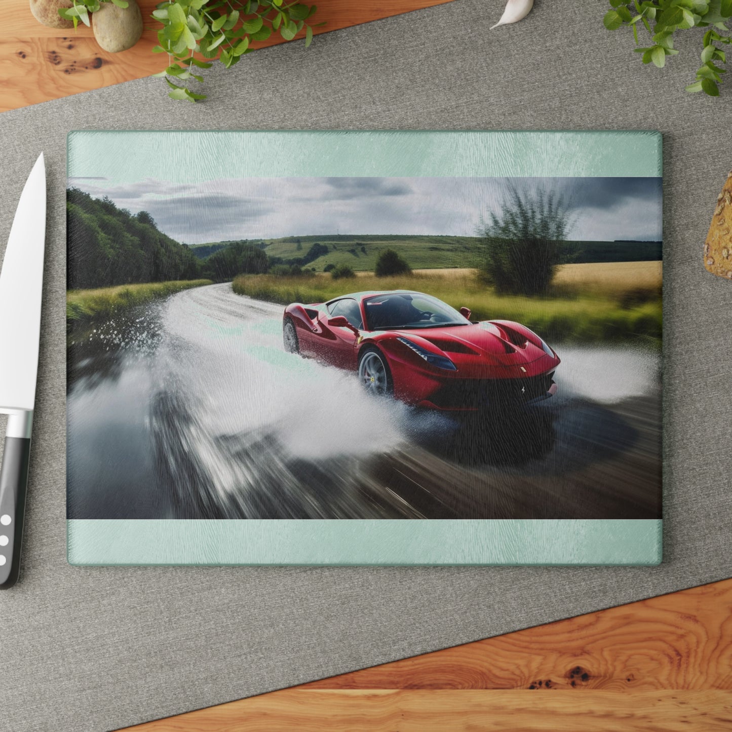 Glass Cutting Board Water Ferrari Splash 4