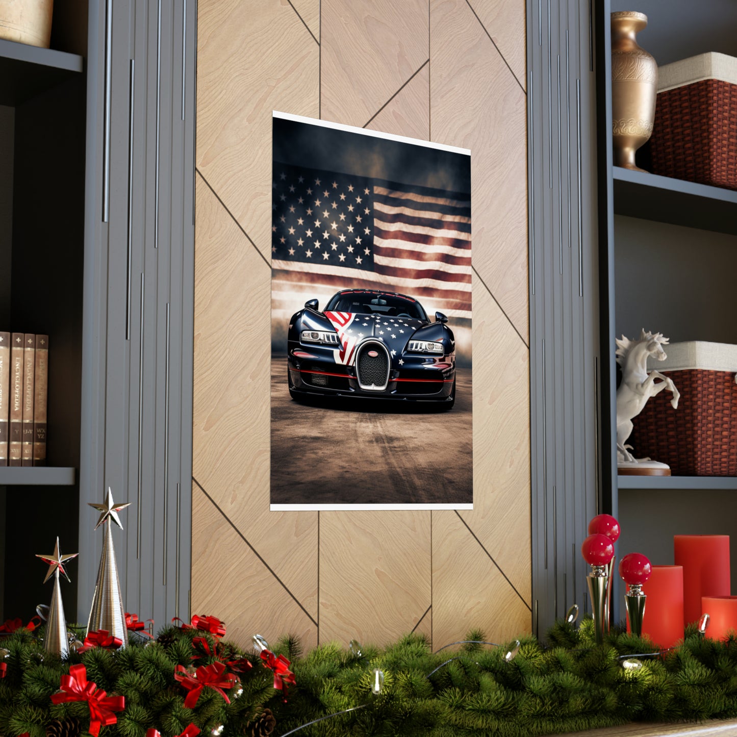 Premium Matte Vertical Posters Bugatti American Flag 2