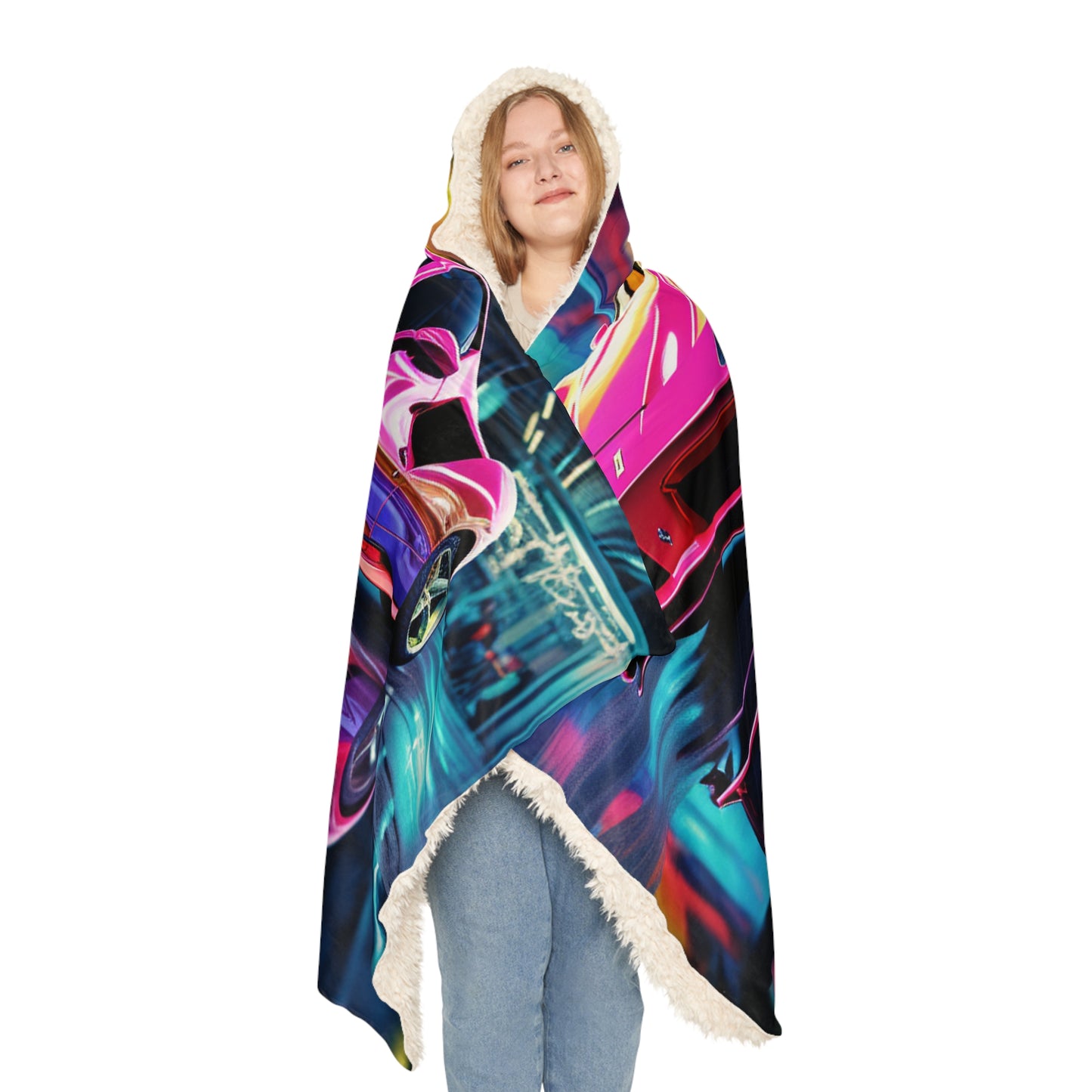 Snuggle Hooded Blanket Pink Macro Ferrari 4