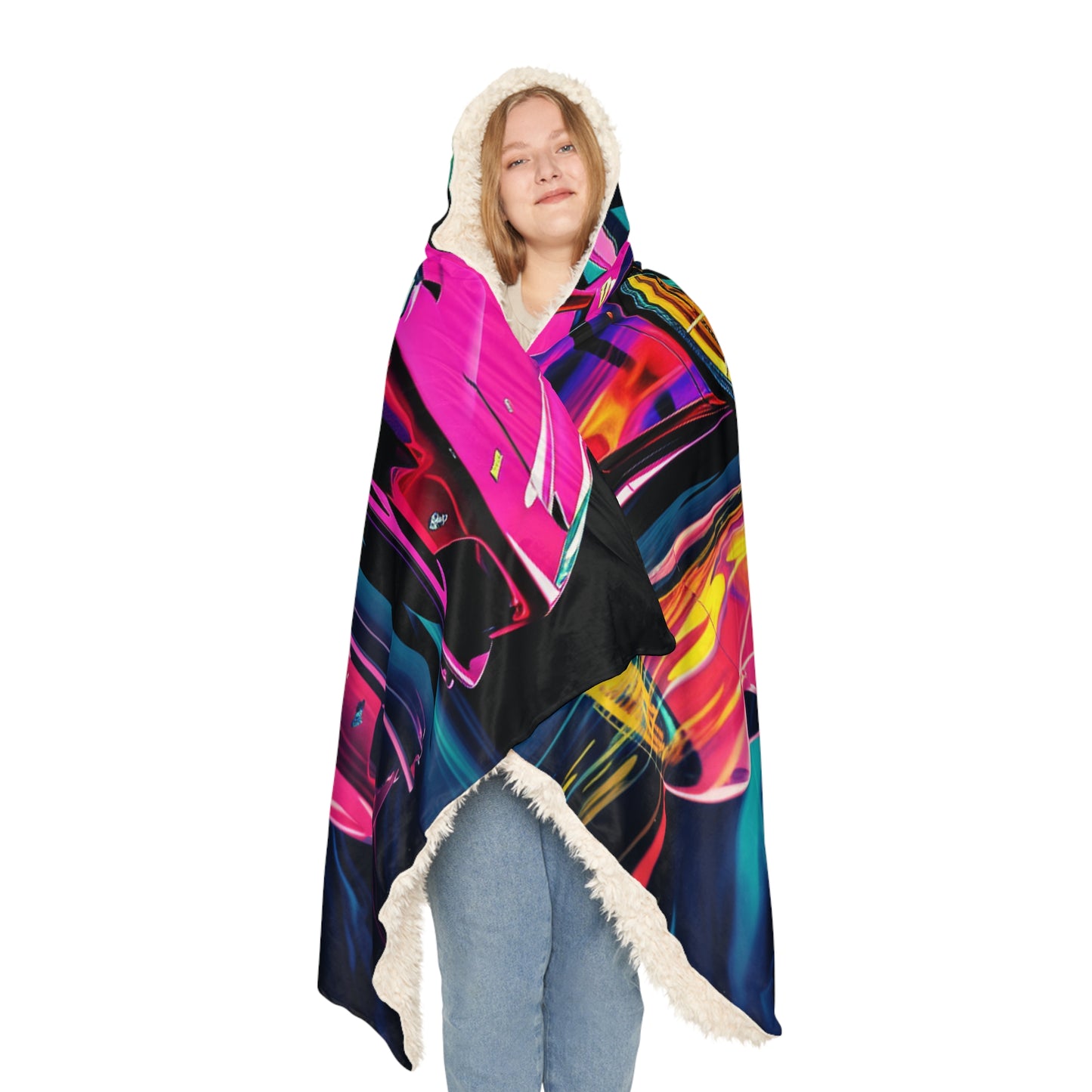 Snuggle Hooded Blanket Pink Ferrari Macro 4