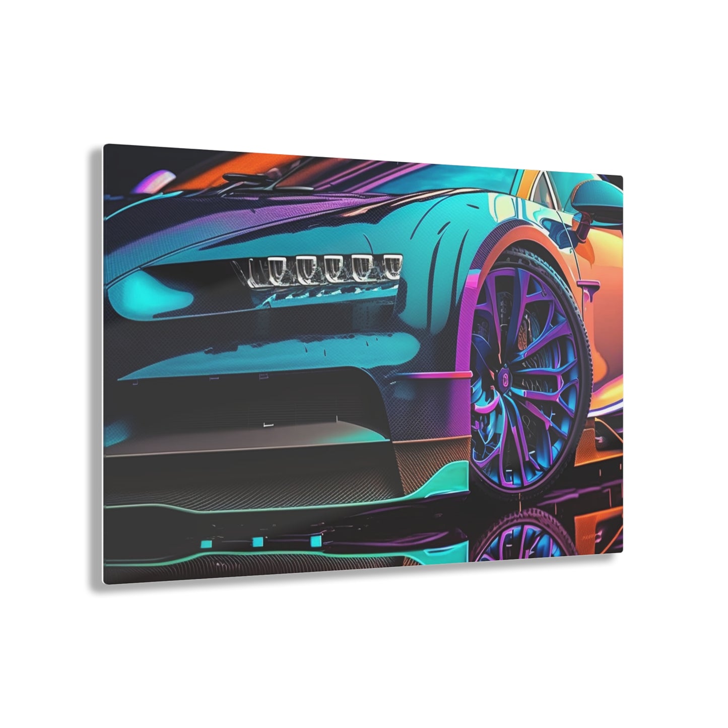 Acrylic Prints Bugatti Neon Chiron 1