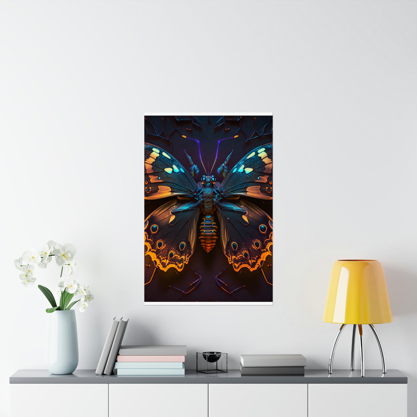 Premium Matte Vertical Posters Neon Hue Butterfly 2