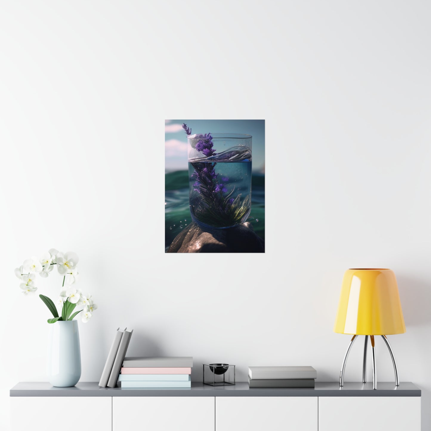 Premium Matte Vertical Posters Lavender in a vase 2