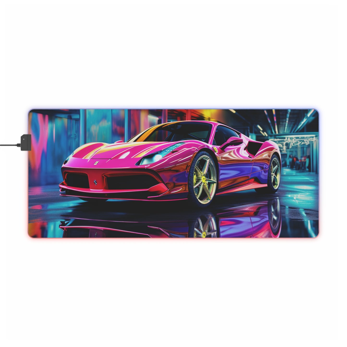 LED Gaming Mouse Pad Pink Macro Ferrari 4