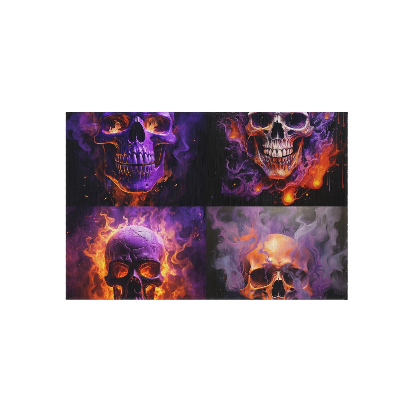 Outdoor Rug  Skull Flames 5