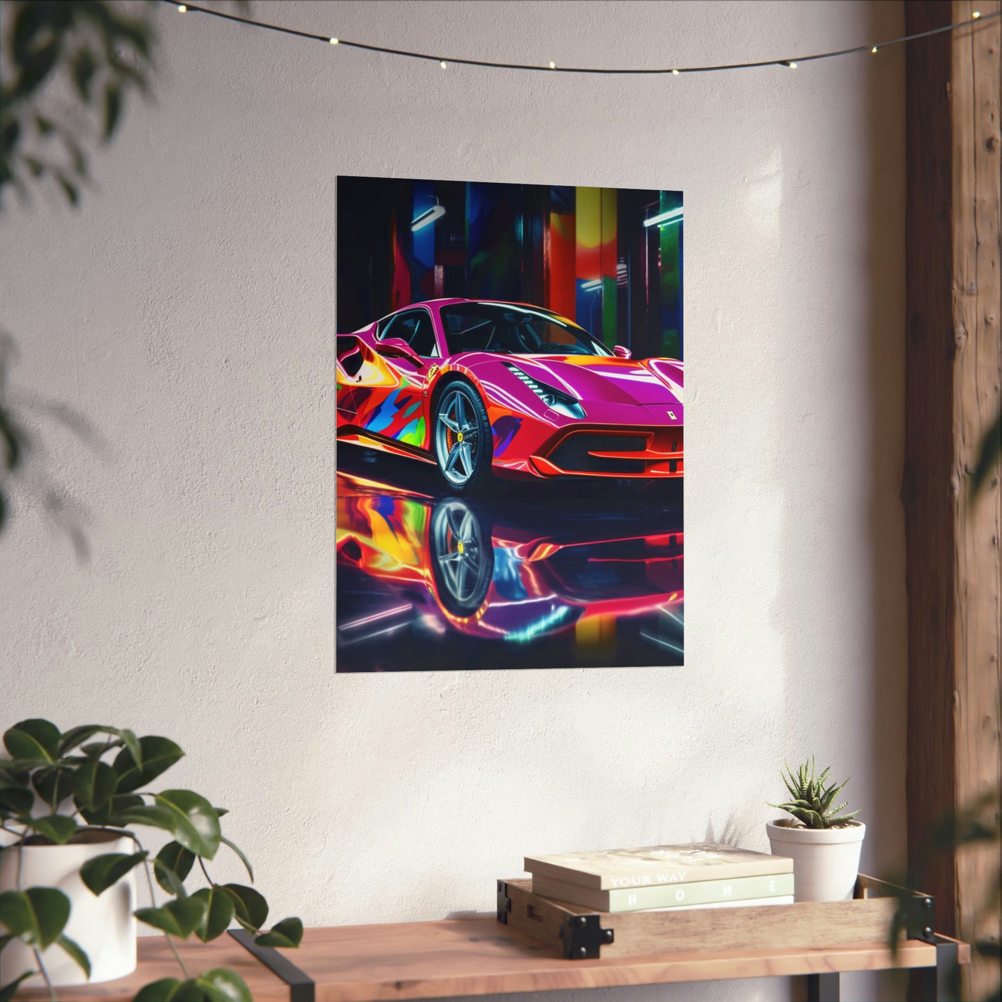 Premium Matte Vertical Posters Pink Macro Ferrari 1