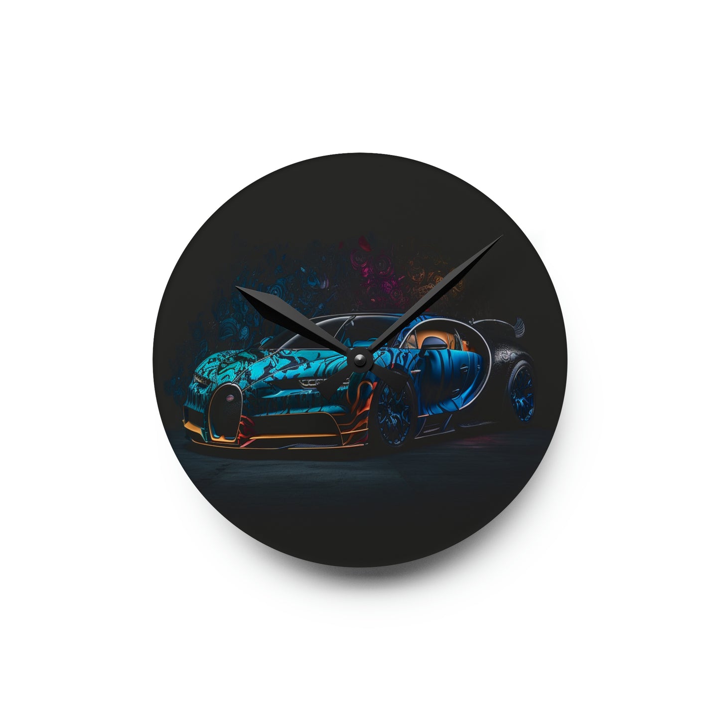 Acrylic Wall Clock Bugatti Blue 3