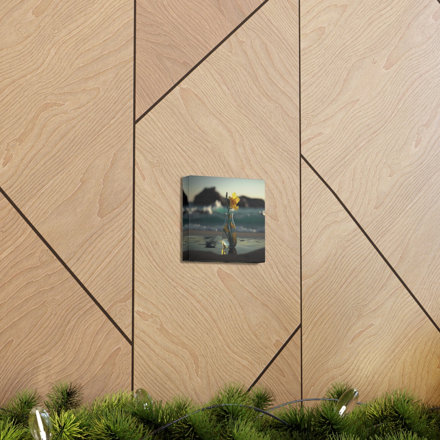 Canvas Gallery Wraps Yellow Gladiolus glass 2