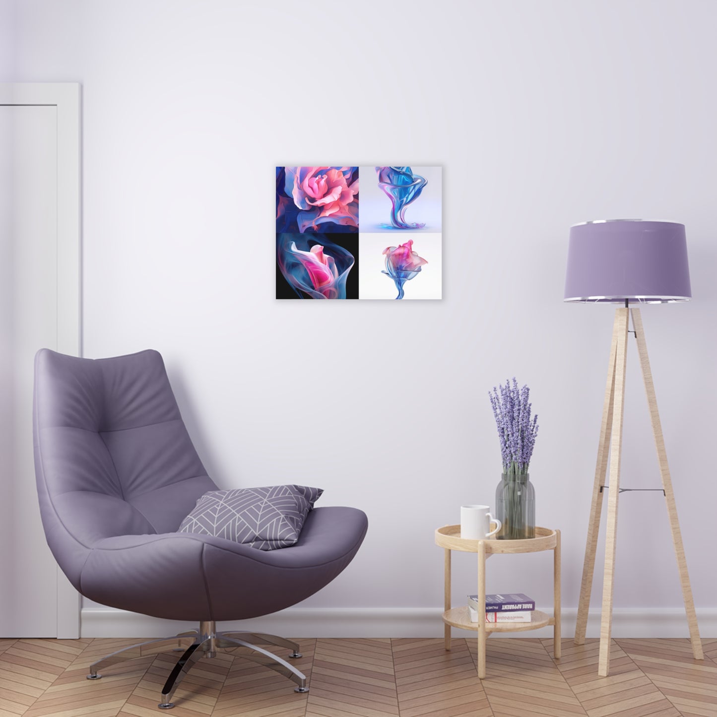 Acrylic Prints Pink & Blue Tulip Rose 5