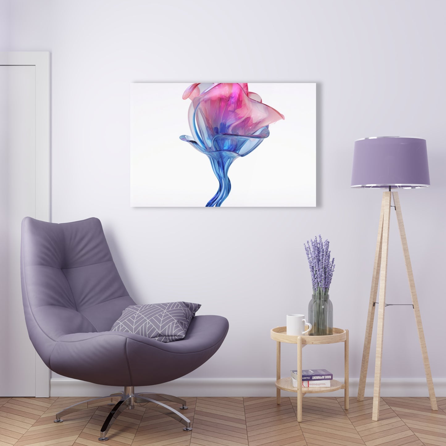 Acrylic Prints Pink & Blue Tulip Rose 4