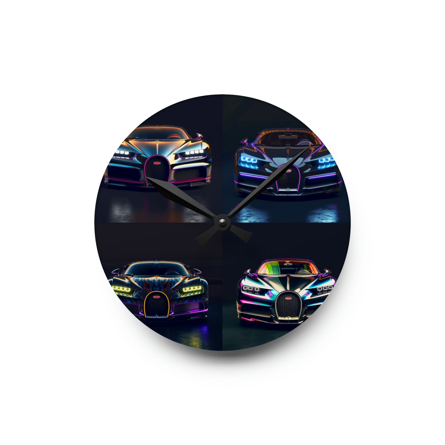 Acrylic Wall Clock Hyper Bugatti Chiron 5