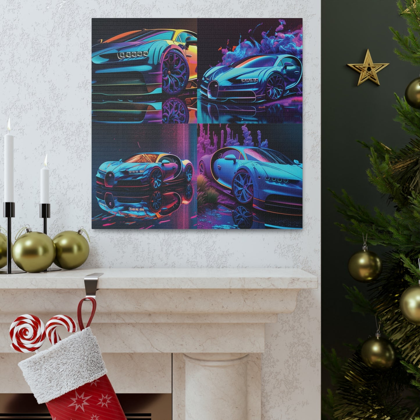 Canvas Gallery Wraps Bugatti Neon Chiron 5