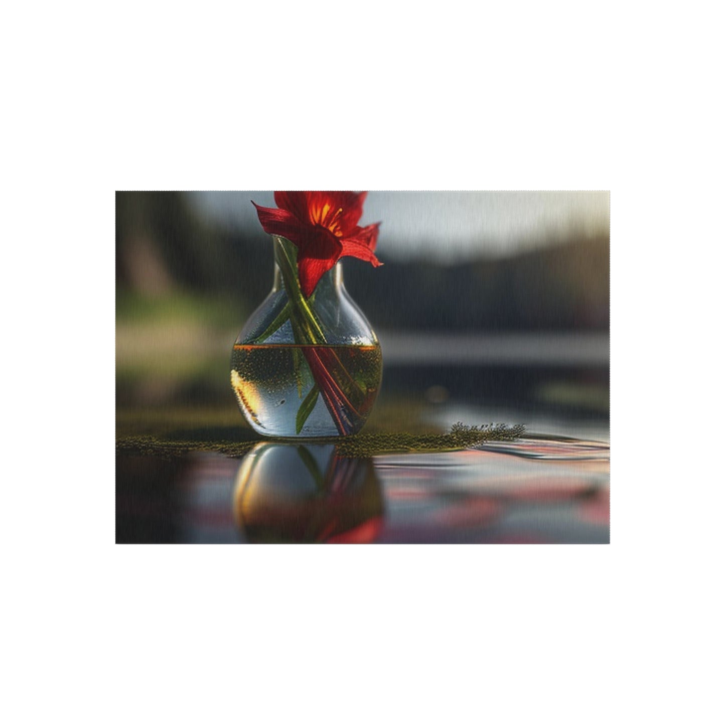 Outdoor Rug  Red Lily in a Glass vase 3